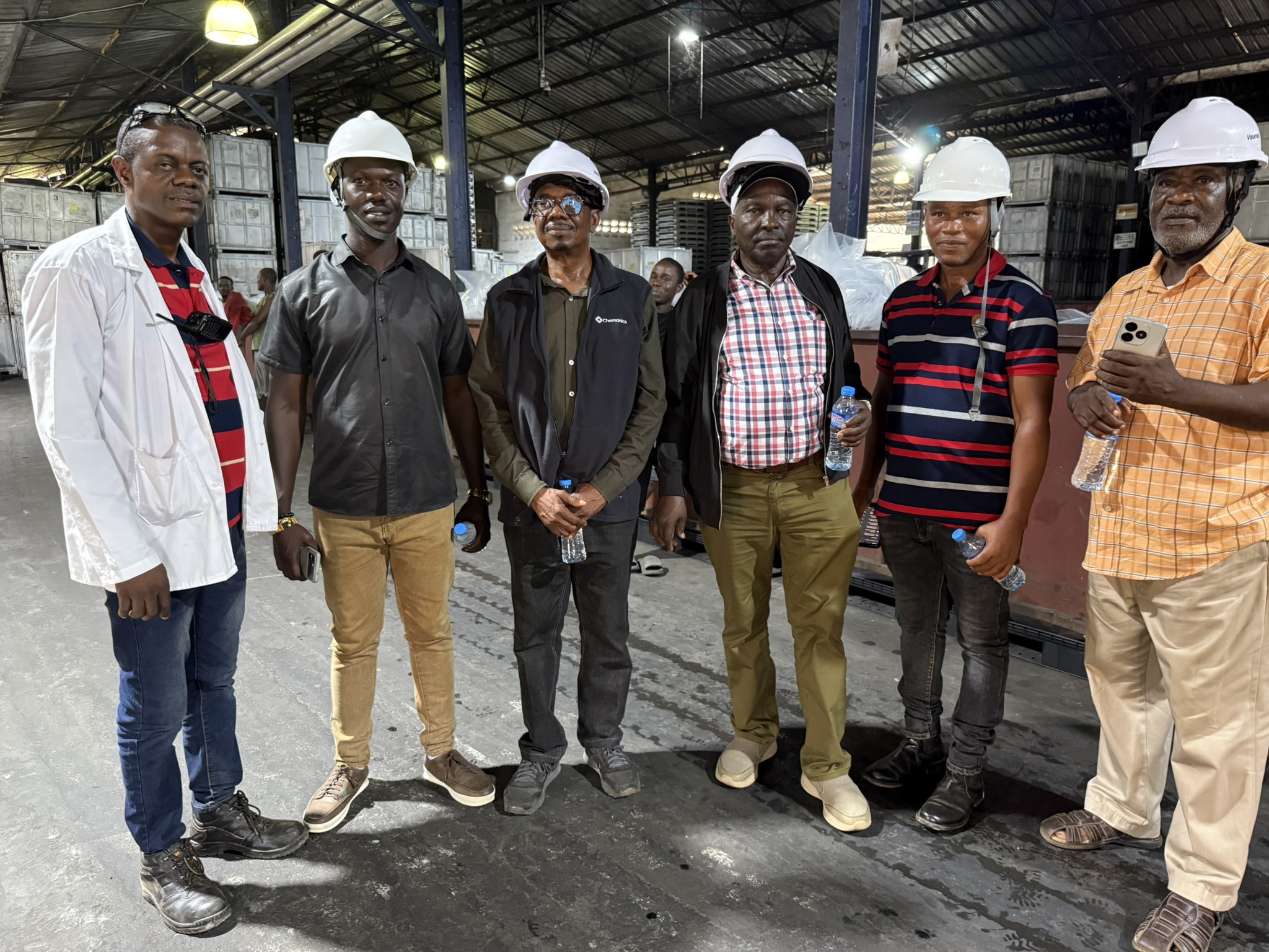 CDCI Liberia concessions renegotiation team visits one of the concessions rubber factory.